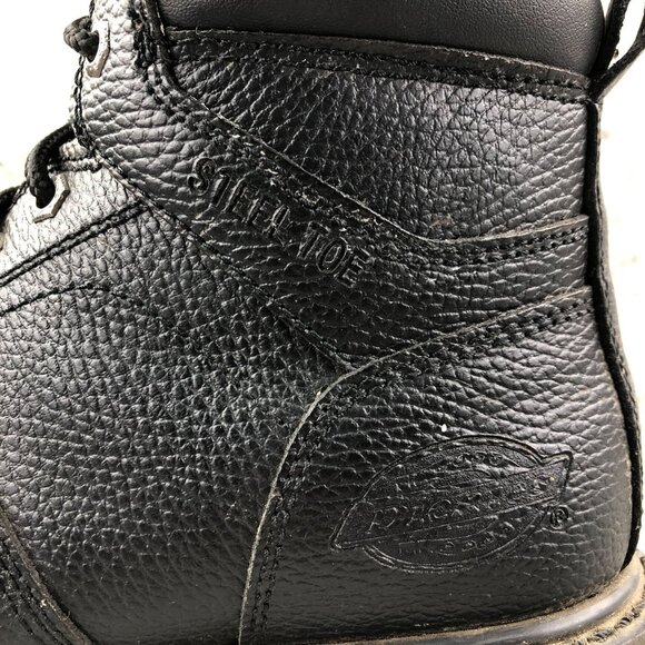 Dickies Men's Size 10.5 Prowler Black Leather Steel Toe Slip Resistant Work Boot - Picture 8 of 16